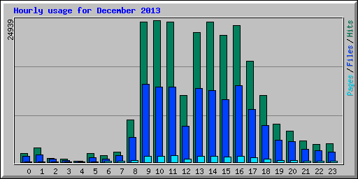 Hourly usage for December 2013