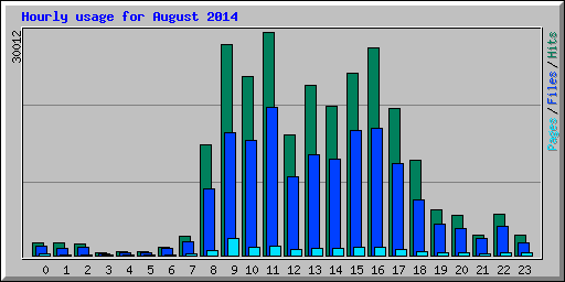 Hourly usage for August 2014