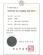 Certificate of innovative technology small and medium-sized enterprise